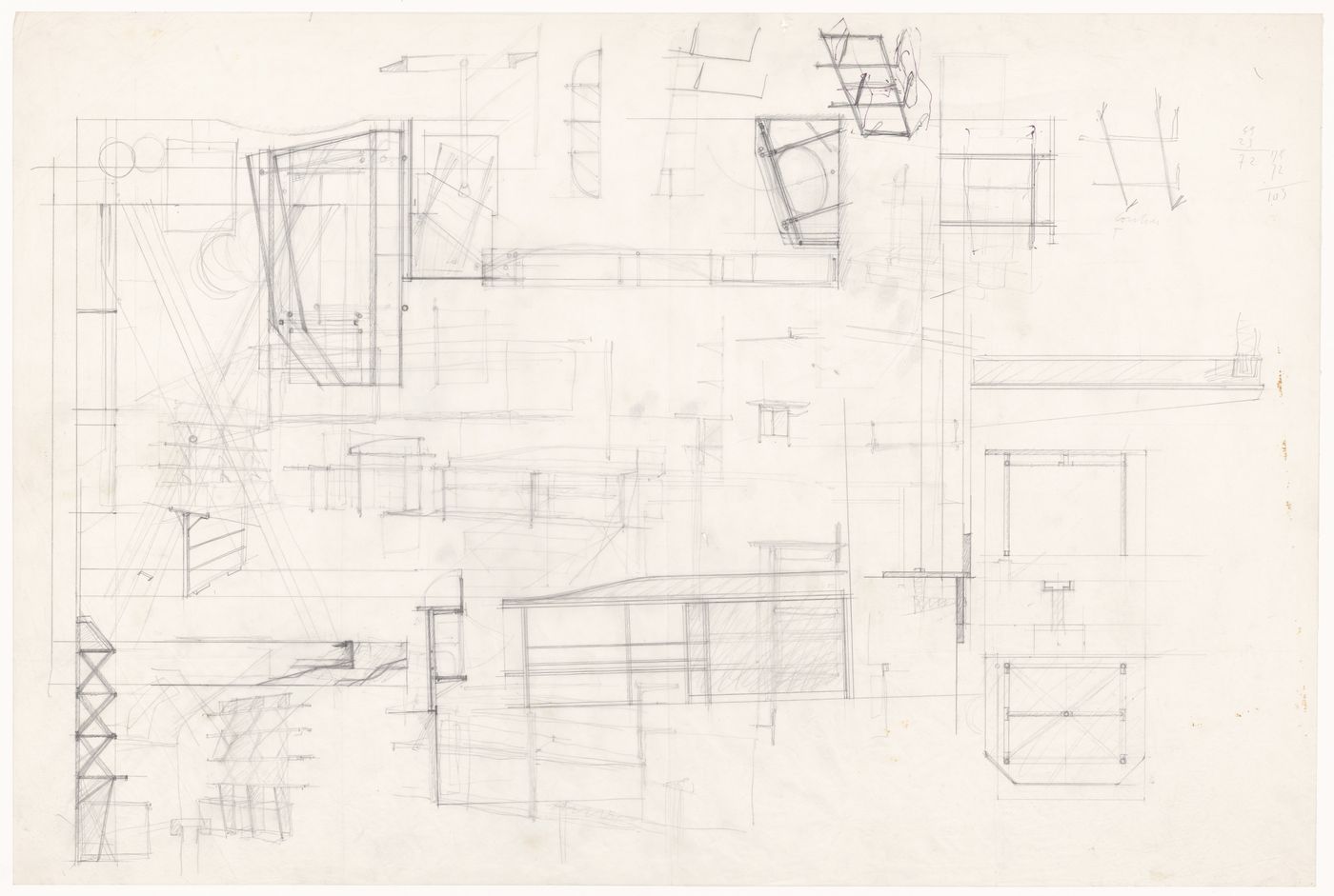 Plans, elevations and details for Casa Frea, Milan, Italy