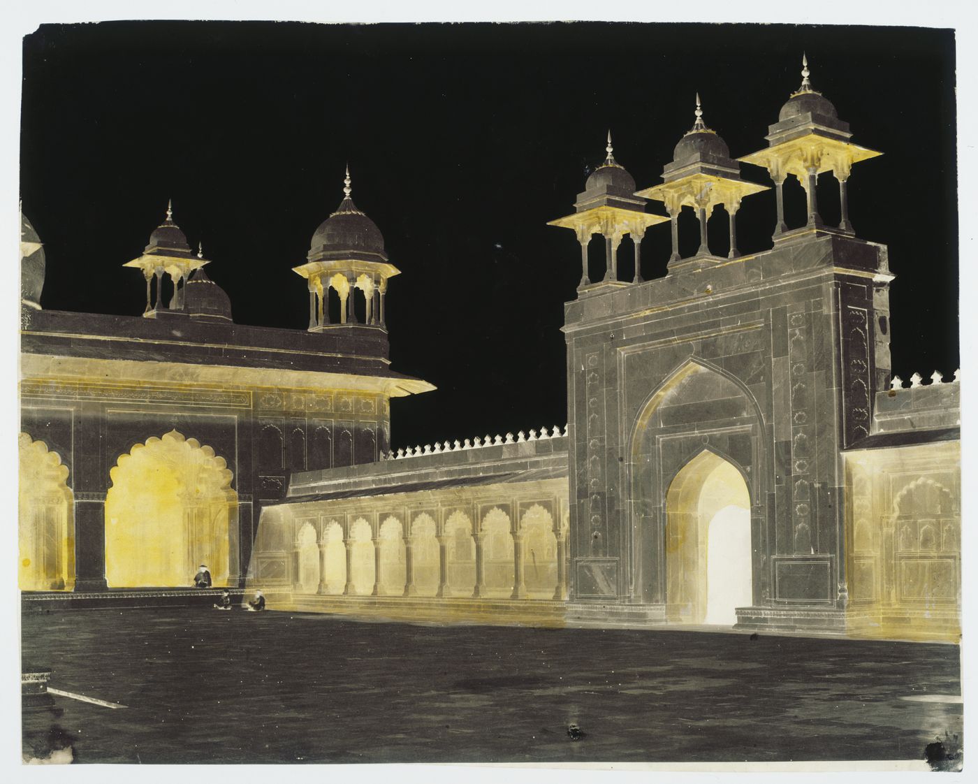 Partial view of the Moti Masjid [Pearl Mosque] showing part of the façade and the portal, Agra, India