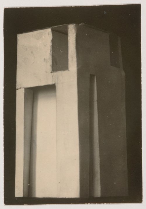 Photographs of a student model on the topic "Finding the Expressiveness of Form of the Simplest Geometrical Configuration: Parallelepiped" for the "Space" course at the Vkhutemas (Higher State Artistic Technical Studios), Moscow