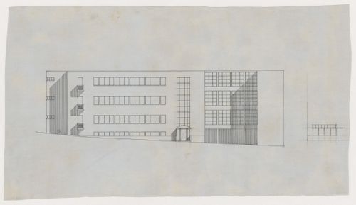 Elevation for Three-Family House, Brno, Czechoslovakia (now Czech Republic)
