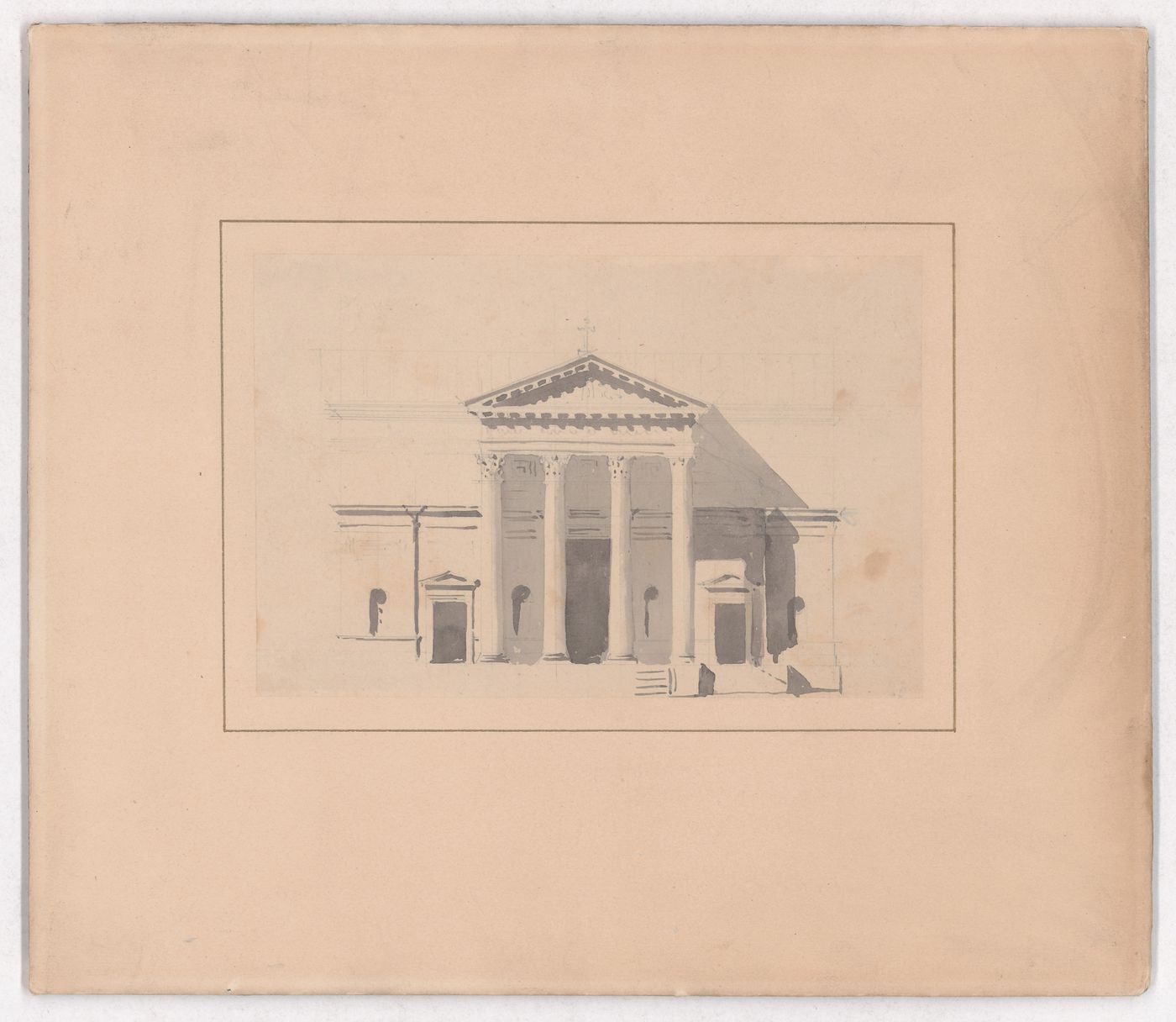 Elevation of the principal facade for Notre-Dame de Lorette, Paris