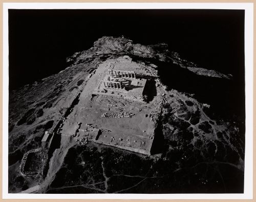 Aerial view of the Temple of Poseidon, Ákra Soúnion, Greece