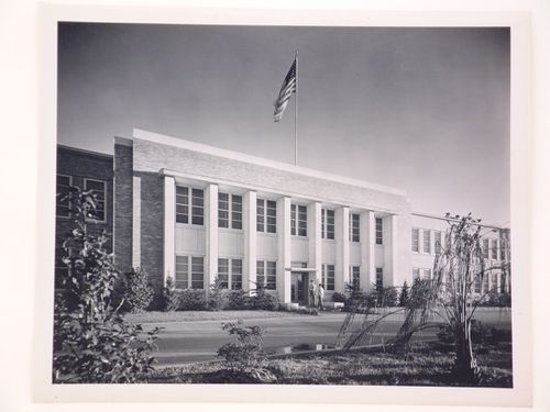 View of the principal façade of the Administration Building, Higgins Aircraft Corporation Airplane Assembly Plant, New Orleans, Louisiana