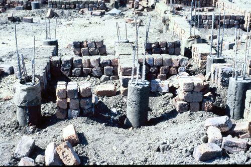 View of McGill's plot during construction at Aranya for the Aranya Housing Project, Indore, India