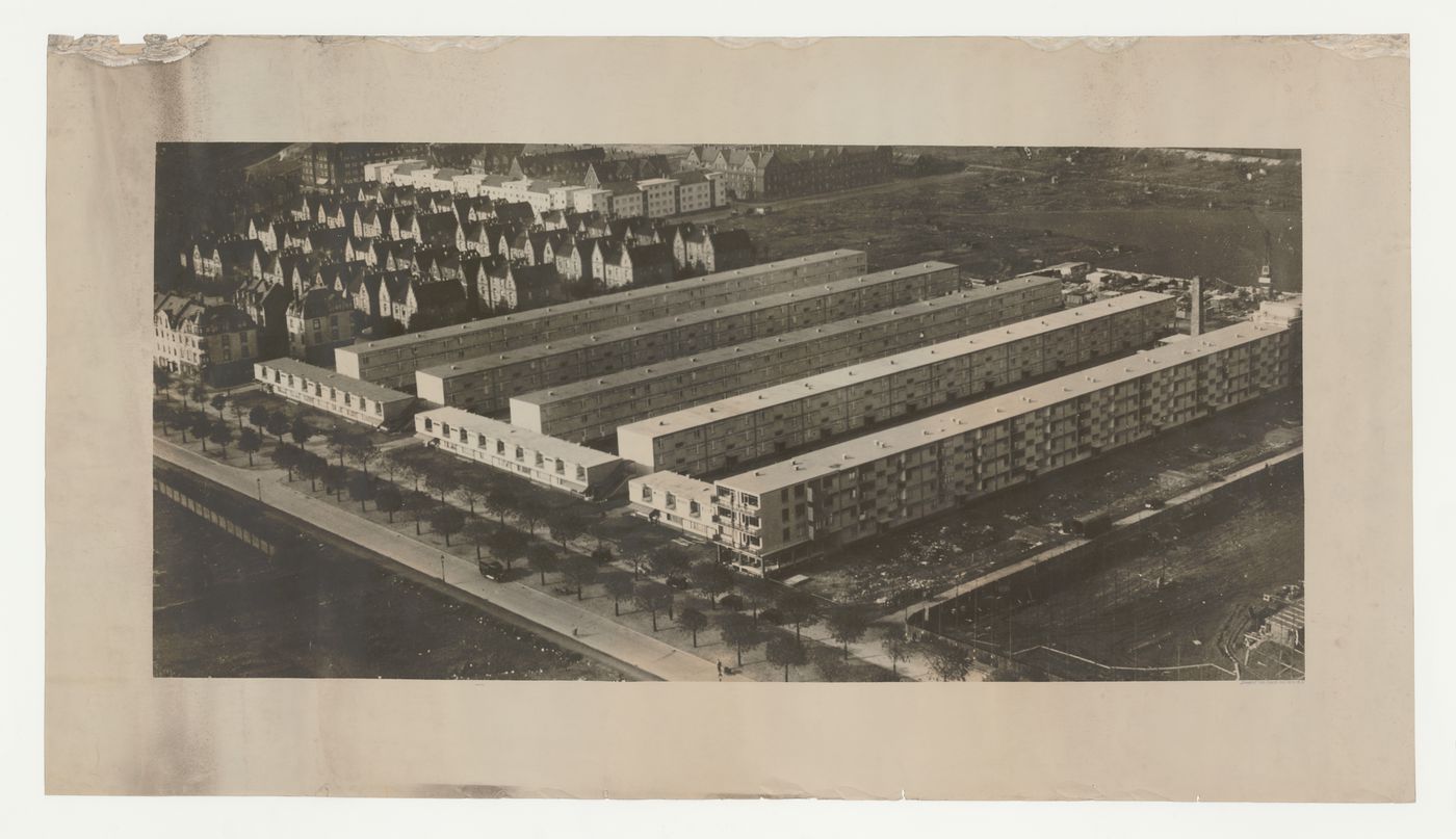 Aerial view of Hellerhof Housing Estate, Frankfurt am Main, Germany