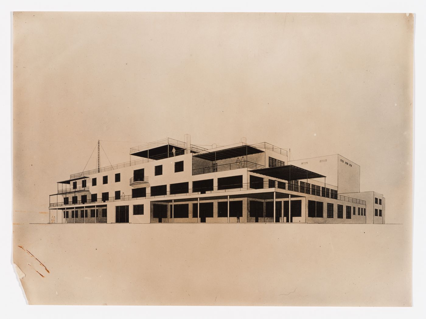 View of an elevation drawing for a club by the Wesnine brothers, U.S.S.R. (now Russia)