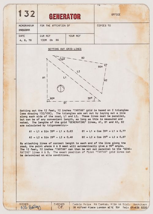 Generator: specifications for setting out grid lines