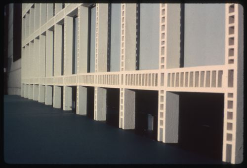 Photograph of a model for La ciudad que necesita la humanidad, Argentina, by Reginald Malcolmson and his students Mary Bylinsky and Dan Roach