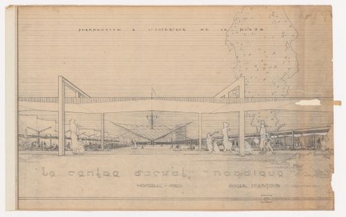 Perspective à l'intérieur de la plaza pour le Centre d'achat "Nordique", Montréal, Québec