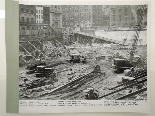 Seagram building under construction, 375 Park avenue, New York, N.Y., south-west view