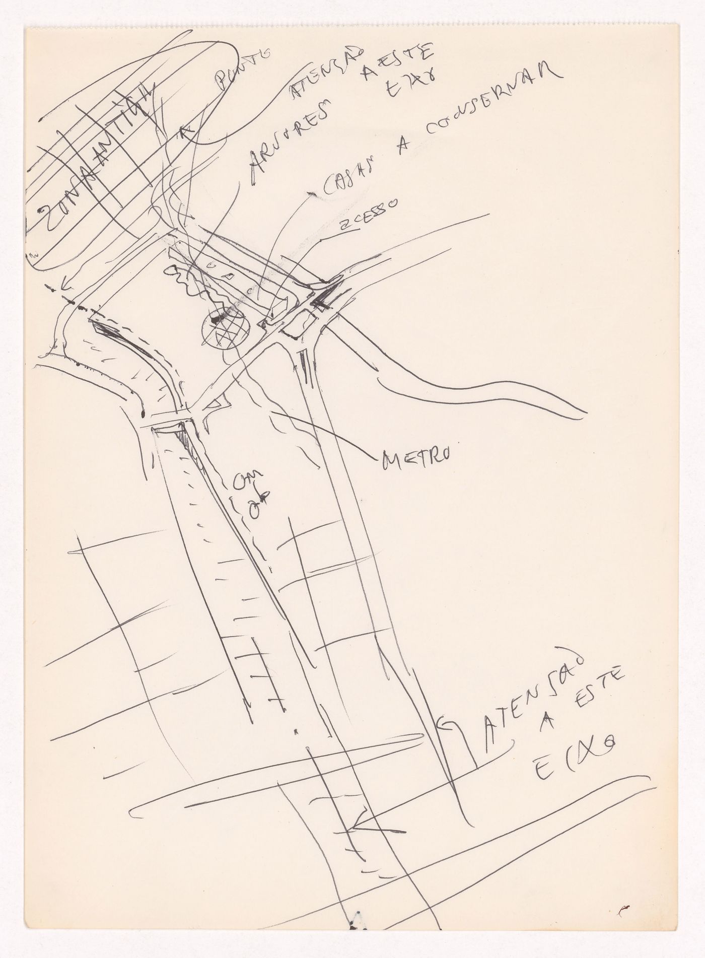 Sketch site plan for Madame Lotte Pohl, Santiago do Cacém, Portugal