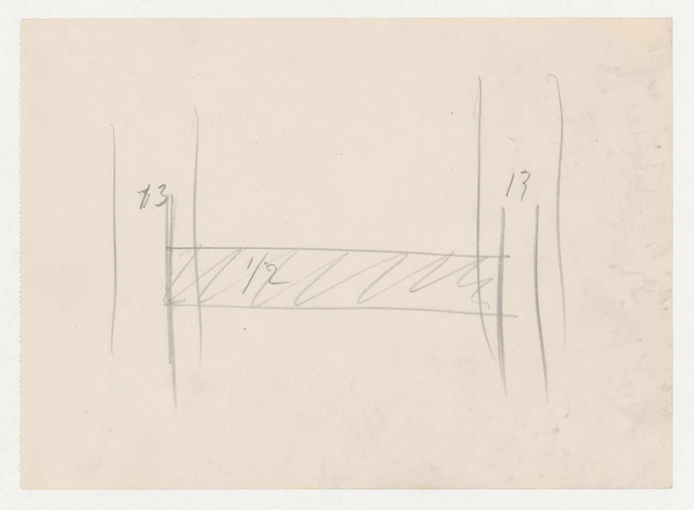 Sketch sectional detail for a window moulding [?] probably for Illinois Institute of Technology