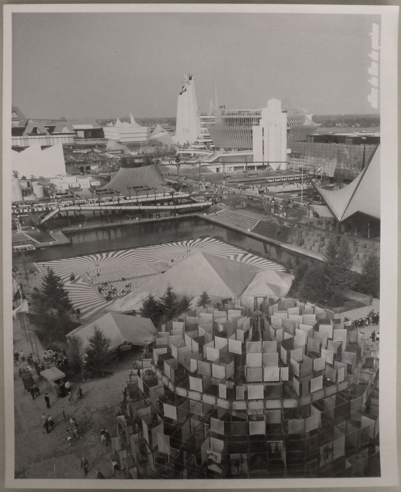 Partial view of the Île Notre-Dame site from the Canada's Pavilion, Expo 67, Montréal, Québec