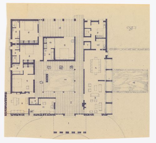 Floor plan for the Minister's House in Chandigarh, India