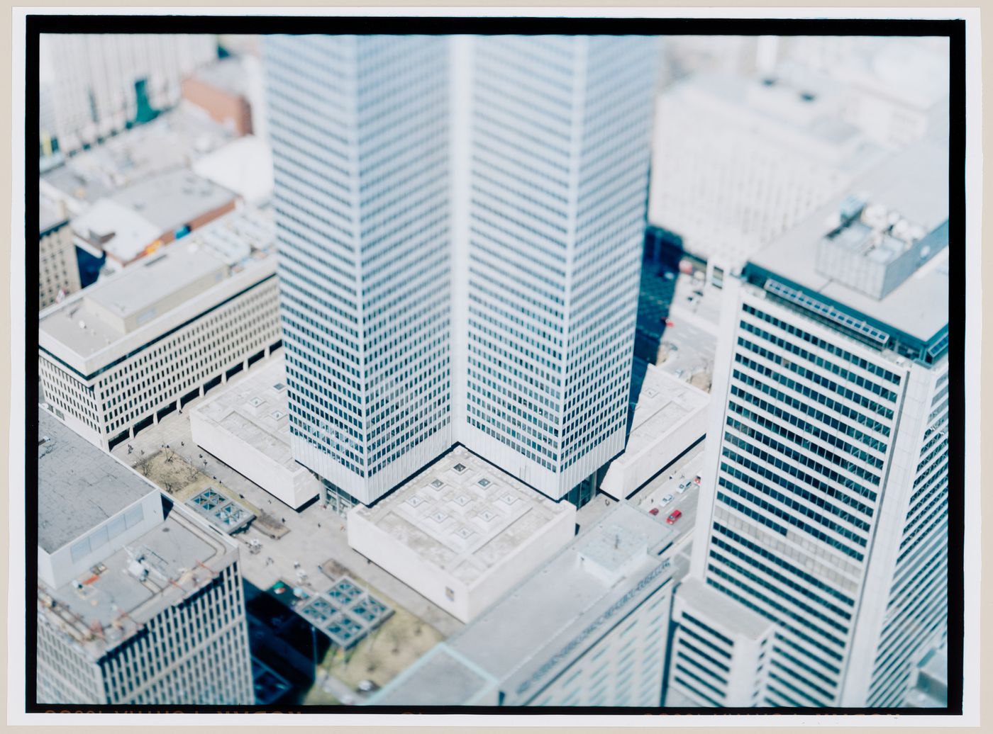 Aerial view of Place Ville-Marie and other buildings, Montréal, Québec