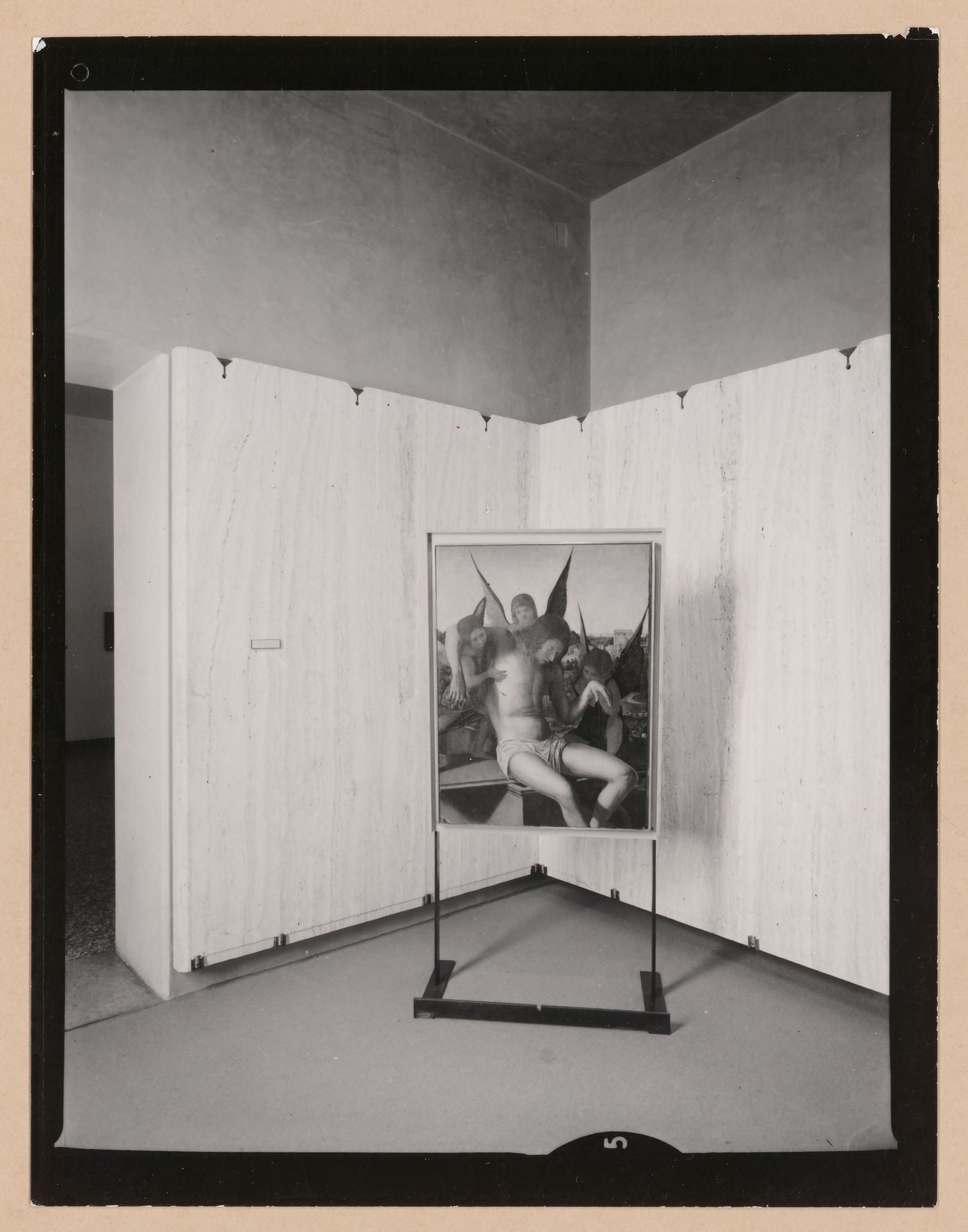 Interior view of a gallery showing a painting on an easel, Museo Correr, Venice, Italy