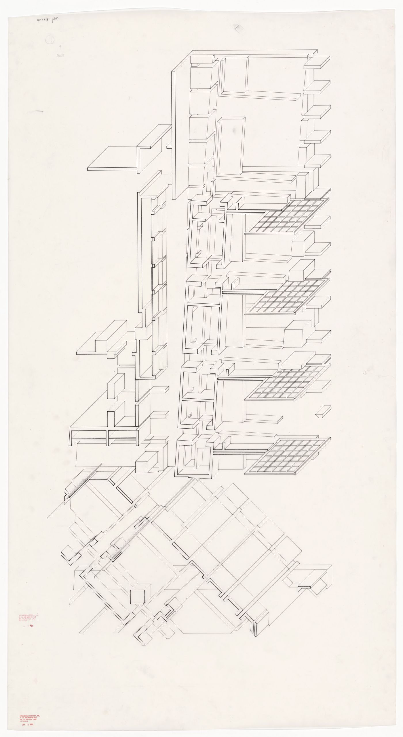 Cavalier oblique drawing for Fuller Toms Loft, New York, USA