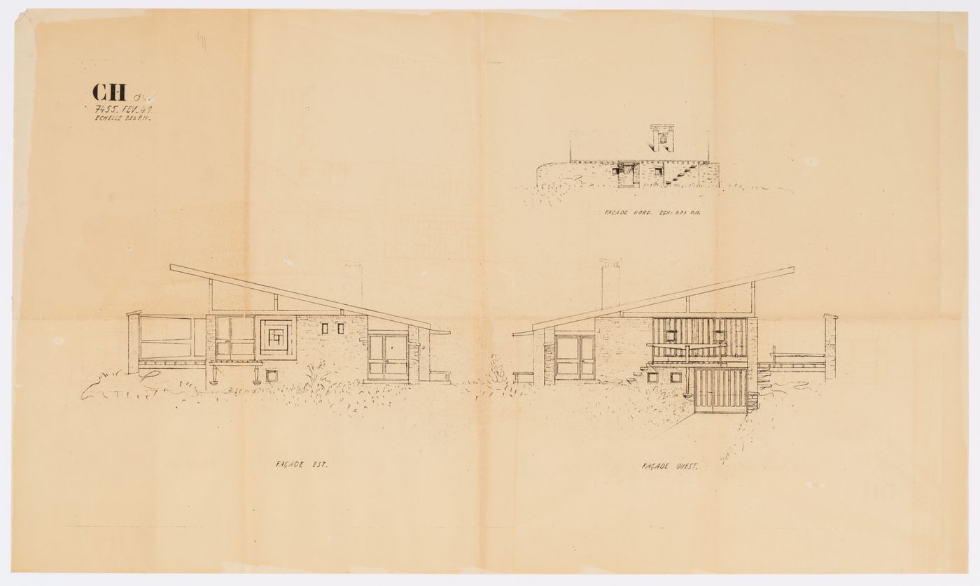 Elevation for the house of Charlotte Perriand