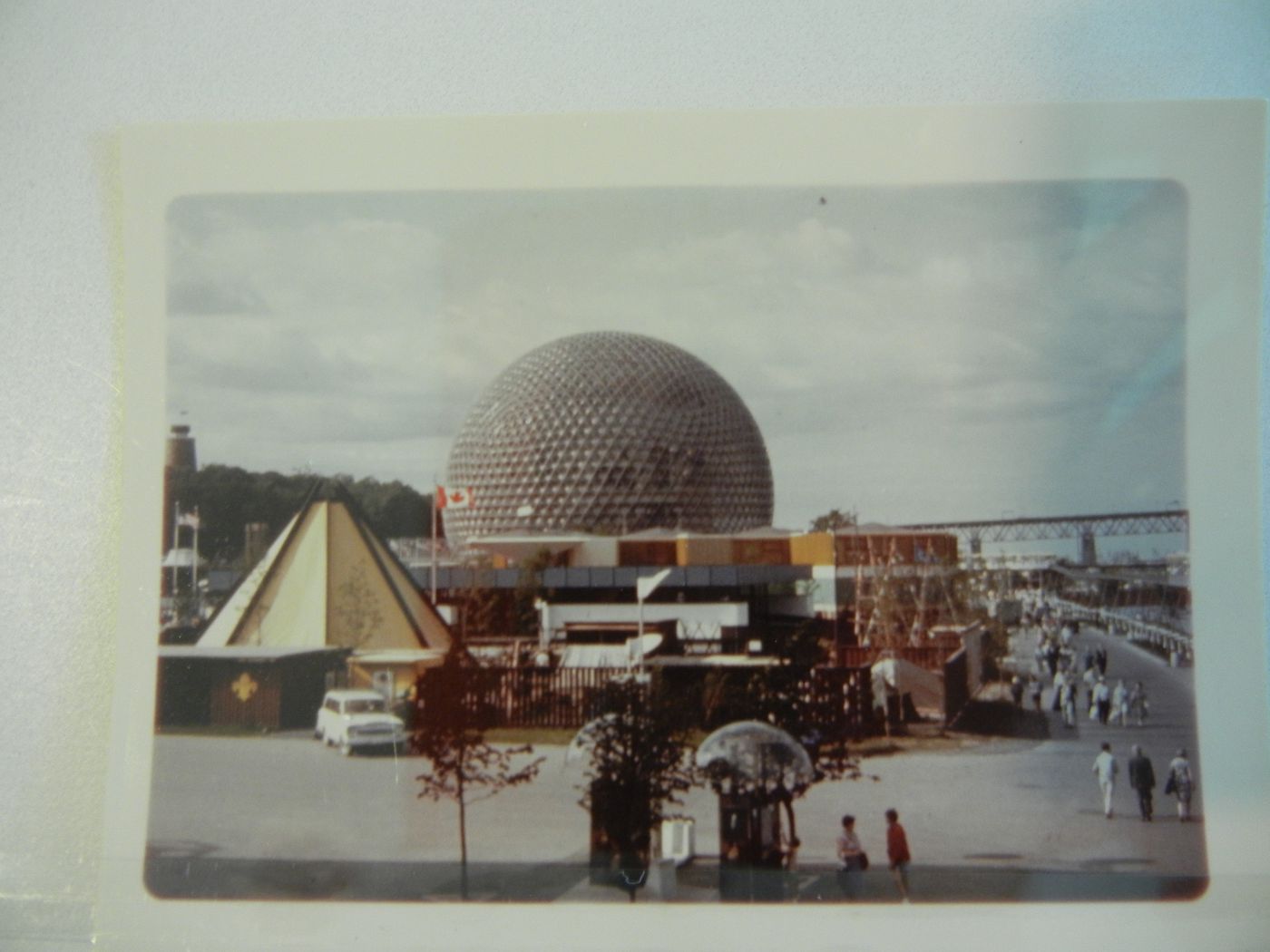 View of the International Scout Centre with the Pavilion of the United States in background, Expo 67, Montréal, Québec