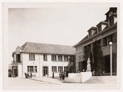 View of a post office and school in the Rural Centre, 1937 Exposition internationale, Paris, France