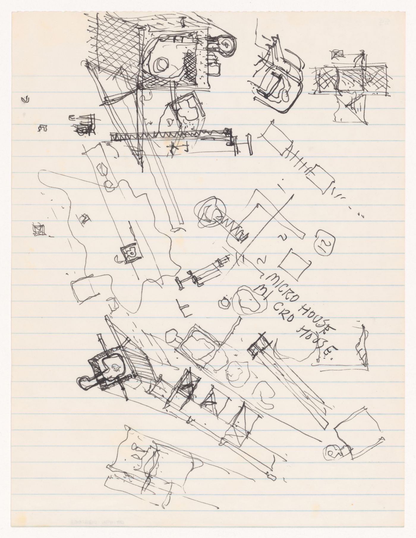 Sketches with annotations for Campagna House