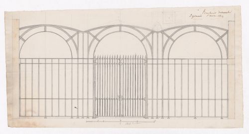 Elevation for gate for Boucherie, Marché des Carmes, Paris