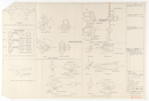 London Zoo Aviary, Regent's Park, London, England: tetrahedron base casting details