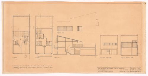 Plans, sections and elevations for plot 11 of Conjunto Habitacional em Caxinas, Vila Cova - Vila do Conde, Portugal