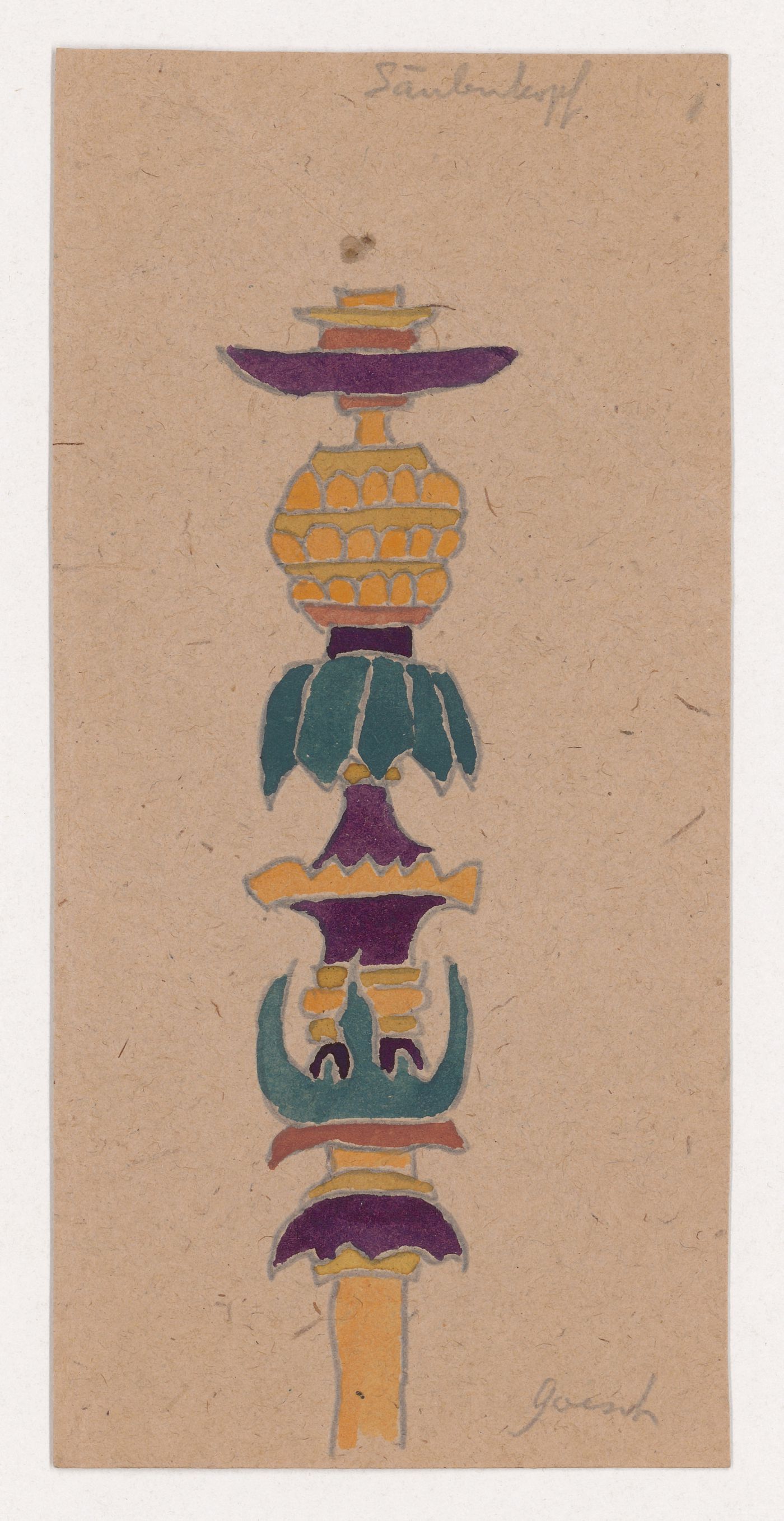 Design for a colonnette surmounted by ornaments