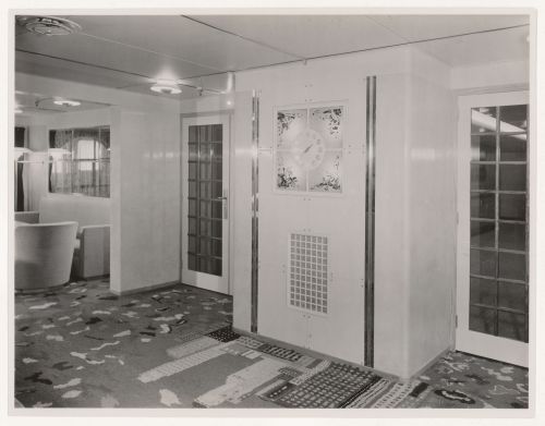 Interior view of the tourist-class lounge of the S.s. Nieuw Amsterdam