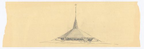 Sketched elevation, North Christian Church, Columbus, Indiana