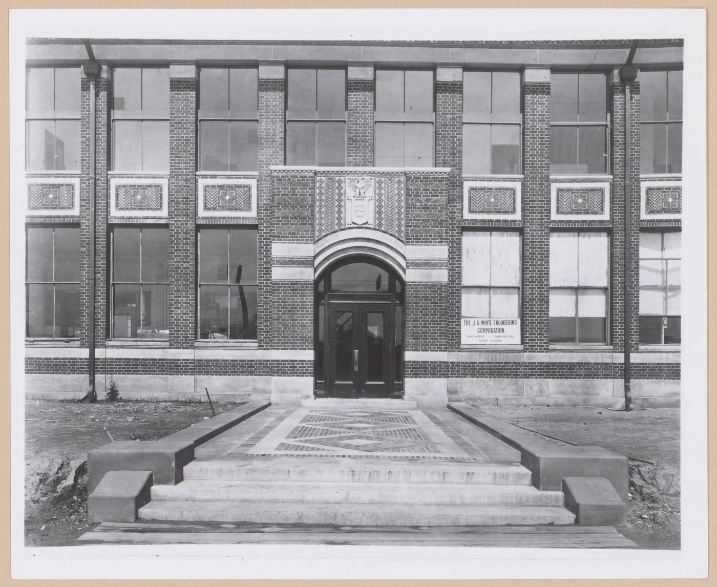 View of the main entrance to the Laboratory Building, United States Aviation School, Langley Air Force Base, Langley, Virginia