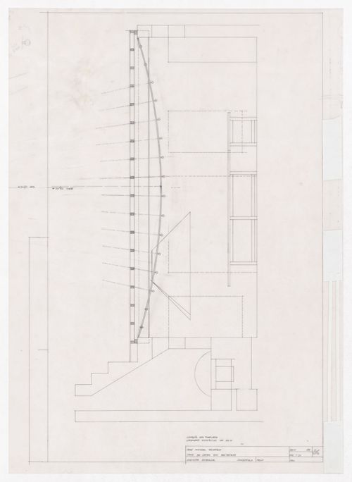 Exterior kitchen lighting section for Casa J. M. Teixeira, Quinta do Forno, Briteiros - Guimarães, Portugal