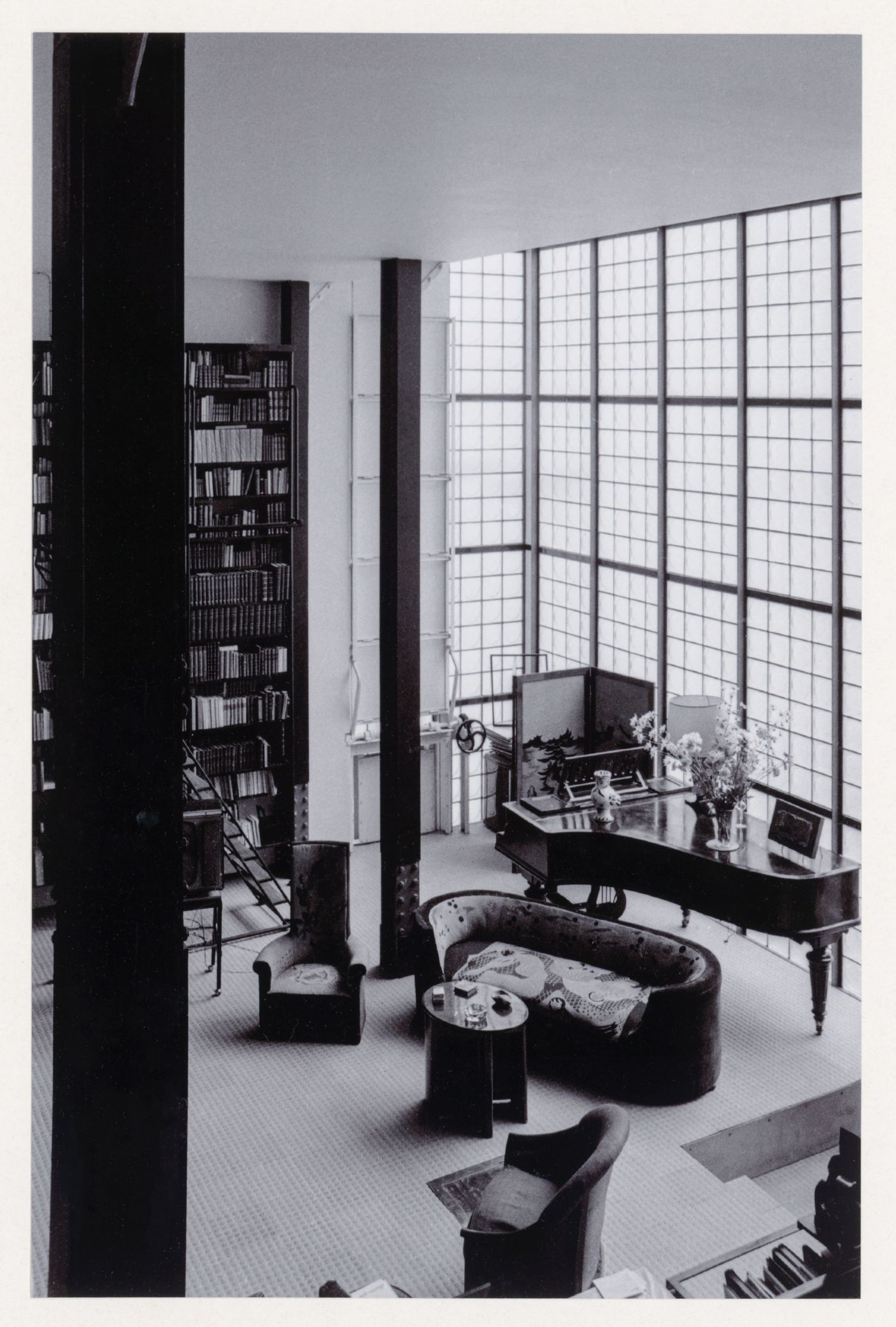 Interior view of the living-room, Maison de Verre, Paris, France