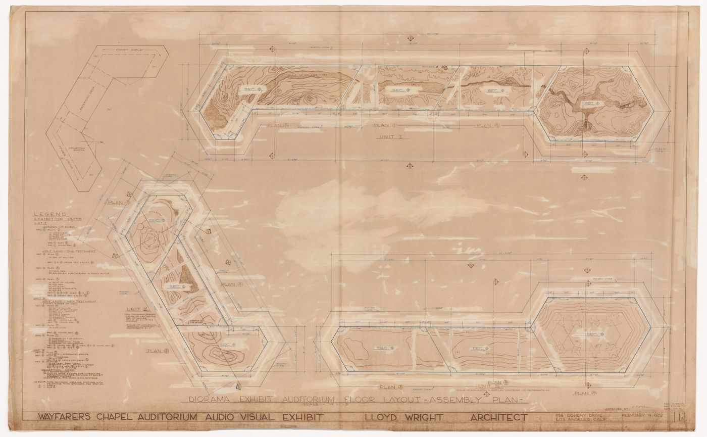 Wayfarers' Chapel, Palos Verdes, California: Plan for Swedenborgian educational models for the auditorium audiovisual exhibition