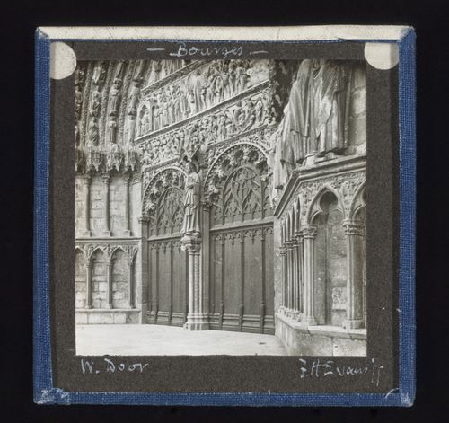 Detail view of west portal of Cathédrale Saint-Etienne de Bourges, Bourges, France