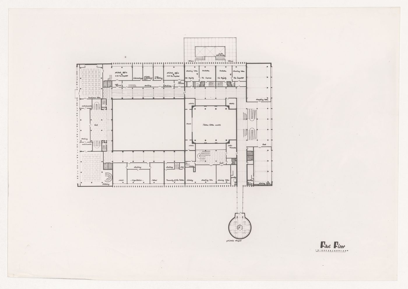 First floor plan for Government House, Addis Ababa, Ethiopia