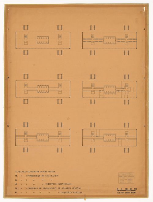Floor plans for Edificio suspendido de oficinas