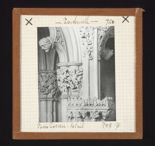 Detail view of choir screen, Southwell Minster, Southwell, Nottinghamshire, England