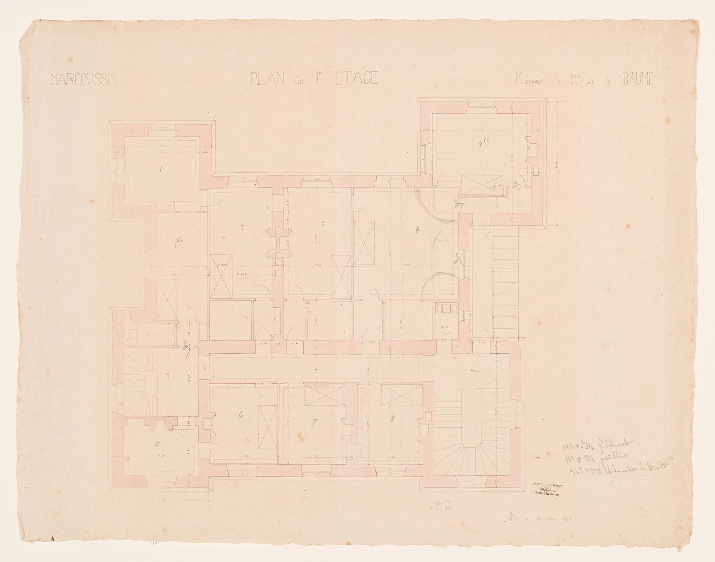 Château de Marcoussis: First floor plan