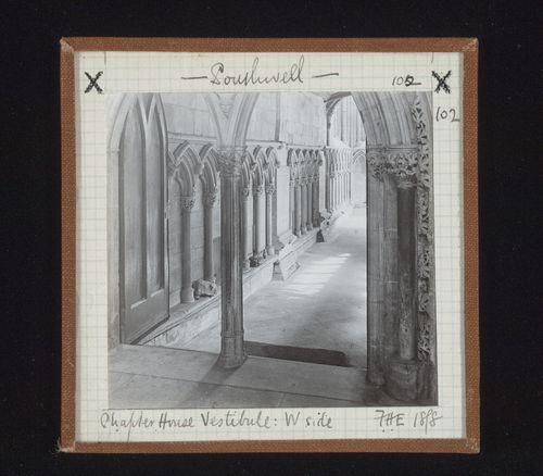 View of west side of vestibule of Chapter House, Southwell Minster, Southwell, Nottinghamshire, England