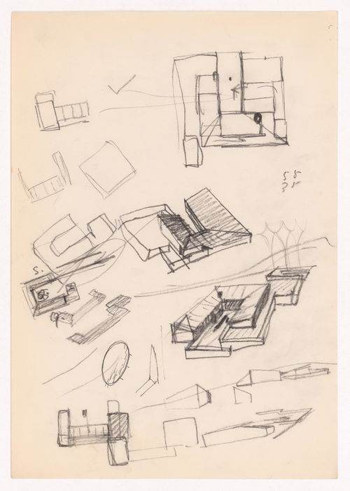 Sketches for Carlos Vale Guimarães house, Aveiro, Portugal