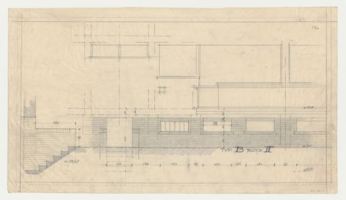 Elevation for type B housing units, Hellerhof Housing Estate, Frankfurt am Main, Germany
