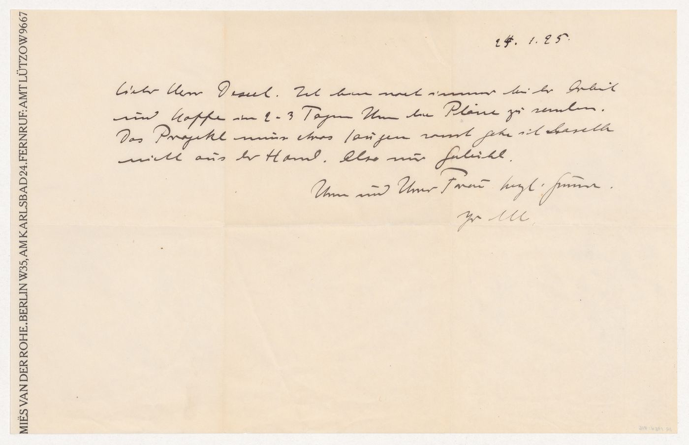 Signed and dated letter