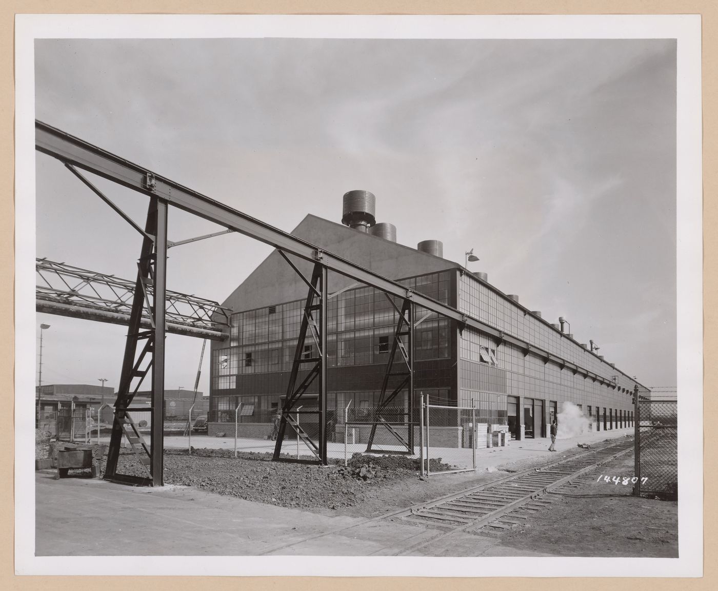 View of the Forge and Heat Treat Building, Chrysler Corporation Dodge division Automobile Assembly Plant, Huber Avenue, Detroit, Michigan