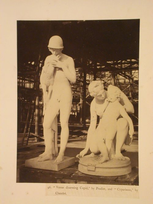 Sculptures "Venus disarming Cupid" by Pradier, and "Cyparissus" by Chaudet, Crystal Palace, Sydenham, England