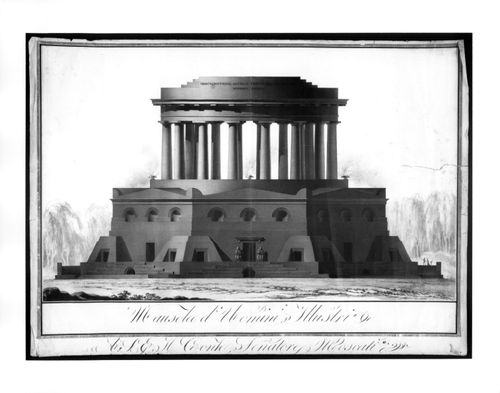 Design for a mausoleum for men - elevation