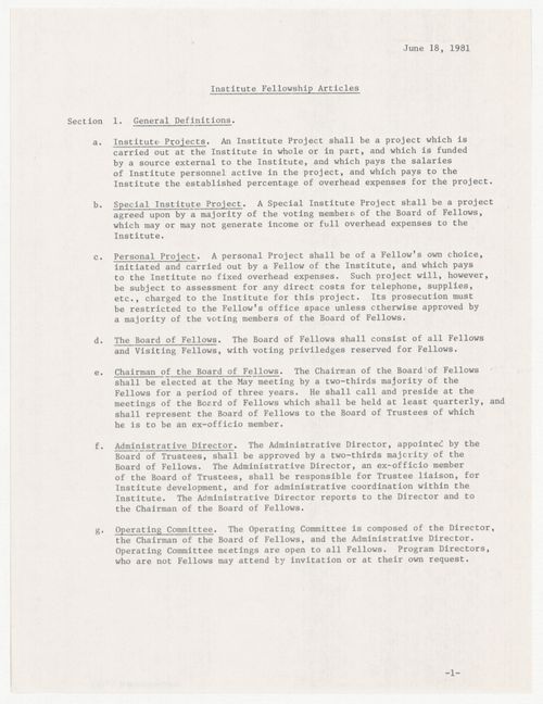 Memorandum from Peter Wolf to the Fellows with attached updated IAUS Fellowship Articles