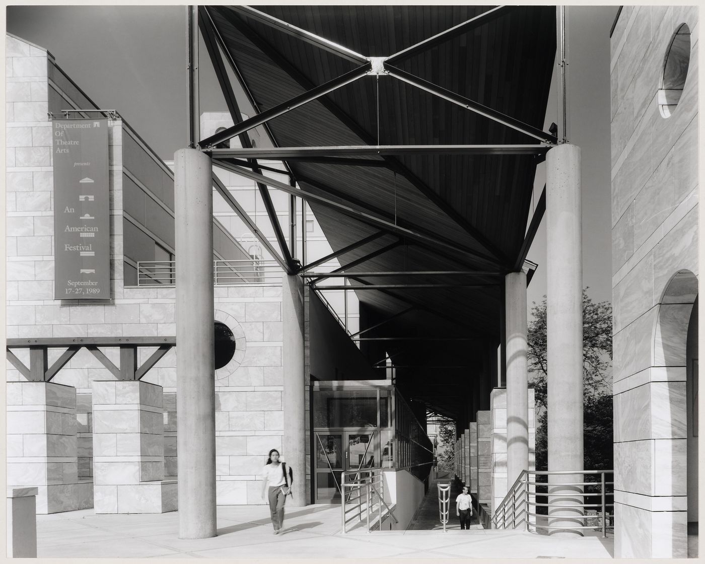 Center for Theatre Arts, Cornell University, Ithaca, New York: view of the loggia