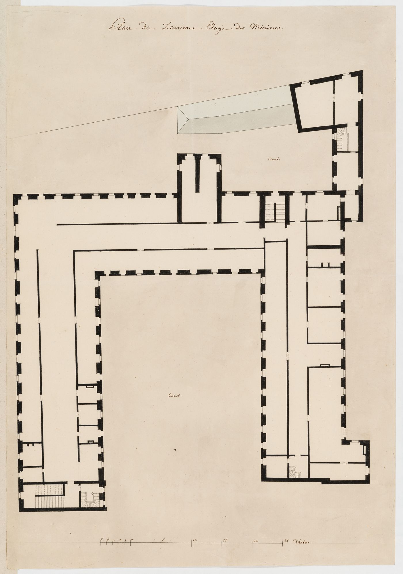 Project for alterations to the Caserne des Minimes, rue des Minimes: Second floor plan